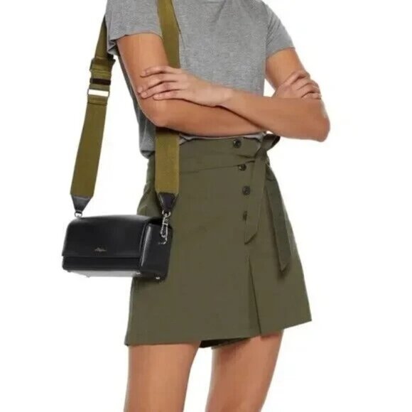 NWT Rag & Bone Camille Belted Seersucker High Waist Shorts Olive Green Size 0 - Picture 10 of 10